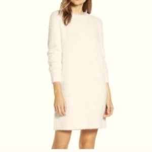 LOFT Women's Long Sleeve Cream Dress